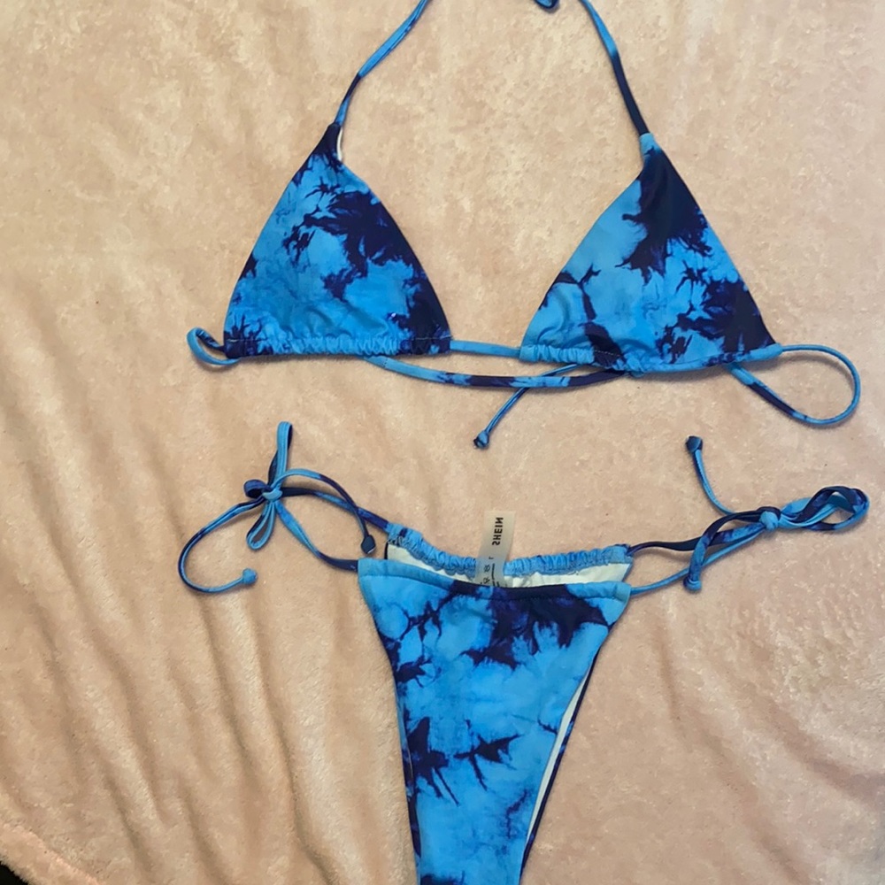 Blue tie die bikini